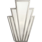 Robert Abbey - Robert Abbey S228 Empire - One Light Wall Sconce - Shade Included: TRUE  Cord ColoEmpire One Light Wal Antique Silver White *UL Approved: YES Energy Star Qualified: n/a ADA Certified: n/a  *Number of Lights: Lamp: 1-*Wattage:60w E12 Candelabra Base bulb(s) *Bulb Included:No *Bulb Type:E12 Candelabra Base *Finish Type:Antique Silver
