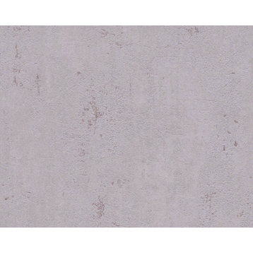 Cottage Modern Plains Textured Wallpaper, Rustic Wall, Brown Gray, 1 Roll