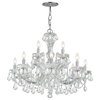 Maria Theresa 12-Light 26" Traditional Chandelier in Polished Chrome with Clea