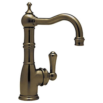 Rohl U.4739EB-2 English Bronze Perrin and Rowe Kitchen Faucet With Metal Lever