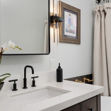 Black with gold dreamy primary bath