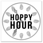 DDCG - Hoppy Hour Beer Clock Canvas Wall Art, 16"x16" - Add a little humor to your walls with the Hoppy Hour Beer Clock Canvas Wall Art. This premium gallery wrapped canvas features a black typography design over a beer clock that reads that reads "This is my Hoppy Place". The wall art is printed on professional grade tightly woven canvas with a durable construction, finished backing, and is built ready to hang. The result is a funny piece of wall art that is perfect for your bar, kitchen, gallery wall or above your bar cart. This piece makes a great gift for any craft beer drinker or pun enthusiast.