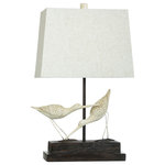 StyleCraft Home Collection - Sandpipers on sand table lamp and rectangle white shade - Accent your decor with this lovely Table Lamp.