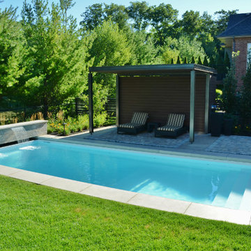 Rectangle Vinyl Liner Over Step Inground Pool