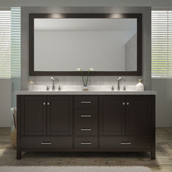Ace 73 inch Double Sink Bathroom Vanity Set Espresso Finish - Bathroom Vanities And Sink Consoles