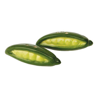 Two Peas in A Pod Ceramic Salt & Pepper Shakers (Set of 4)