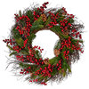 Mixed Pine Berry Cone Wreath, 25"