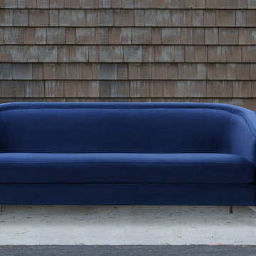 Annette Cabriole Sofa, Navy Blue