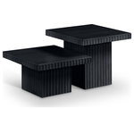 Meridian Furniture - Spencer Oak Veneer Coffee Table, Black, 12" H and 18" H, 2 Piece - Indulge in the allure of the Black Oak Veneer Spencer Modular Coffee Table by Meridian Furniture. Its captivating design and luxurious Black Oak Veneer elevate any space with effortless elegance. Crafted with precision and durability in mind, this stunning piece becomes the focal point of gatherings, fostering moments of connection and warmth. Embrace sophistication and style with the Spencer Modular Coffee Table, a testament to exquisite taste and timeless beauty.