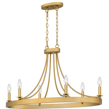 Quoizel APN636 6 Light 36"W Taper Candle Style Chandelier - Light Gold