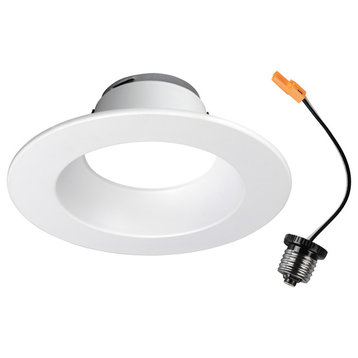 DLR56, V5 5in/6in 800 Lumen Recessed LED Downlight, White, Smooth, 4000k