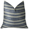 By meadow Navy and Cream Handmade Luxury Pillow, 26"x26"