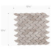 12.06"x12.06" Navi Mosaic Wall and Floor Tiles, White Wooden Marble, Set of 10