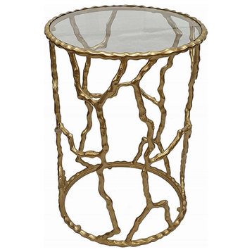 Twig End or Side Table, Brass Antique