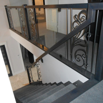 Maple Glass and Metal Handrail