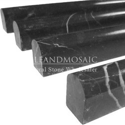 Nero Marquina Black Marble Bullnose Pencil Molding Polished - Products