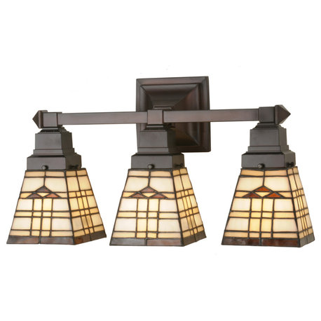 Meyda Tiffany 98195 20" W Arrowhead Mission 3 Light Vanity Light - Beige Amber