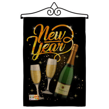 Cheers To Happy New Year Winter New Year Garden Flag Set