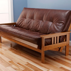 Monterey Butternut Futon | Oregon Trail Saddle Futon Mattress - Products