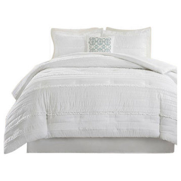 Madison Park Celeste 5 Piece Comforter Set in White
