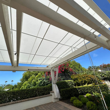 Sloped Trellis Fixed Awning Cover With Sunbrella Fabric San Juan Capistrano