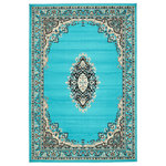 Unique Loom - Unique Loom Turquoise Washington Reza 4' 0 x 6' 0 Area Rug - The gorgeous colors and classic medallion motifs of the Reza Collection will make a rug from this collection the centerpiece of any home. The vintage look of this rug recalls ancient Persian designs and the distinction of those storied styles. Give your home a distinguished look with this Reza Collection rug.