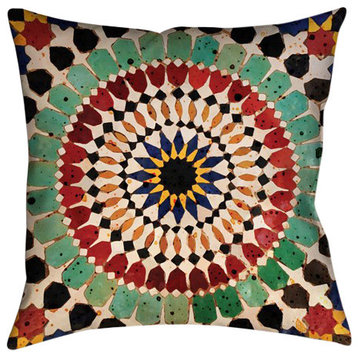Laural Home Mosaic Tile Decorative Pillow, 18"x18"