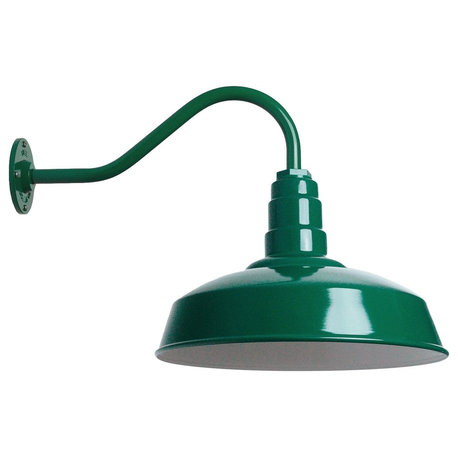 Short Neck Barn Lighting - The Gardena Farmhouse Style Steel Light, Green