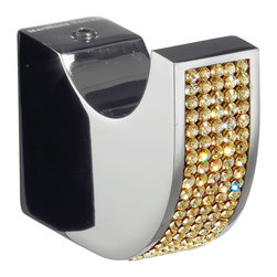 Secret Bath - Cecilia Gold Swarovski Crystals Towel Hook, Chrome-Gold - Robe & Towel Hooks