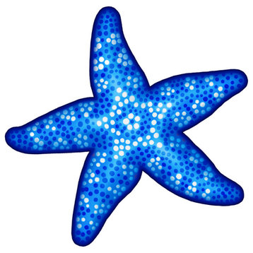 Blue Starfish Porcelain Pool Mosaic ( 6" X 6" )