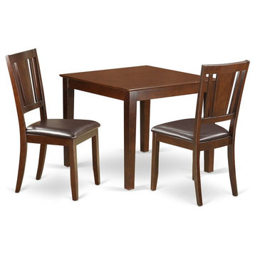 3-Piece Small Kitchen Table Set With a Dining Table, 2 Chairs, Mahogany