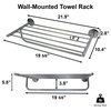 Wall Mounted Bath Towel Rack Holder 1 Shelf 1 Bar