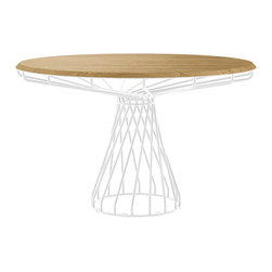 Velletri White 120cm Solid European Oak Indoor Dining Table by Glid Studio for H - Dining Tables