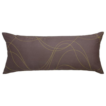 Brown And Mustard Yellow Throw Pillow Cover, 20"x54"