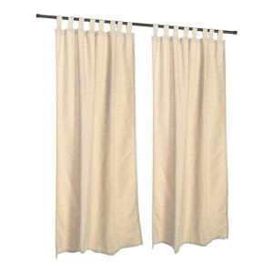 Dupione Pearl Sunbrella Outdoor Single Panel Curtain With Grommets