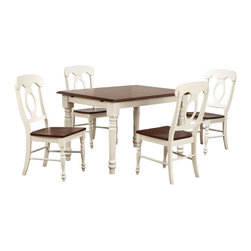 Sunset Trading - 5-Pc Butterfly Leaf Dining Set with Napoleon Chairs - Dining Sets