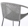 Snack Indoor Outdoor Stackable Steel Dining Chair With Gray Rope, Set of 2