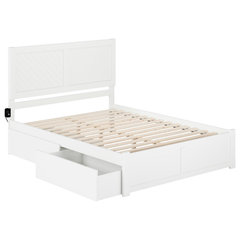 AFI Concord Twin XL Platform Bed with Flat Panel Foot Board and 2