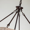 4-Light Antique White and Rust Lantern Pendant Chandelier