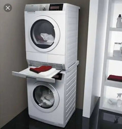lavatrice e asciugatrice sotto lavandino