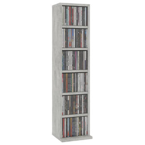 vidaXL CD Cabinet Black Chipboard CD Stand Storage Display Shelf Bookcase 