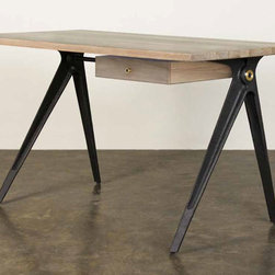 Nuevo Living Compass Desk, Weathered Oak 55 - Desks And Hutches