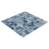 MTO0085 Classic Squares Gray Light Blue Glossy Glass Mosaic Tile