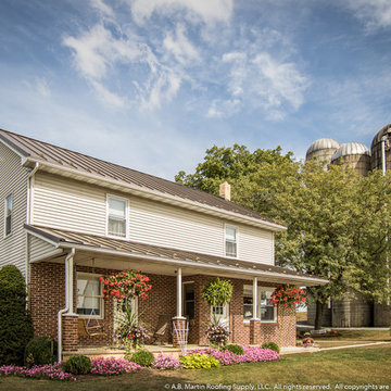 Farmhouse with Medium Bronze Metal Roof