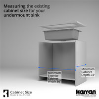 Karran Undermount Quartz 32" Single Bowl Kitchen Sink Kit, Grey