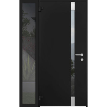 Exterior Entry Front Steel Door /Cynex 6777 Black /32+12x80 Left Outswing