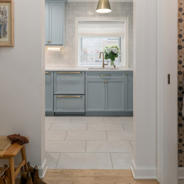 Transitional Blue & Ivory Kitchen