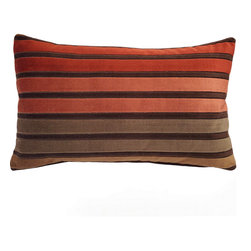 Pillow Decor - Canyon Stripes Velvet Throw Pillow 12x20 - Decorative Pillows