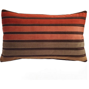 Canyon Stripes Velvet Throw Pillow 12x20