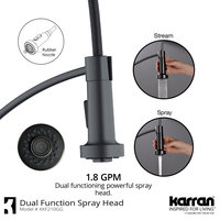 Karran Single-Handle Pull-Down Sprayer Kitchen Faucet, Gunmetal Grey
